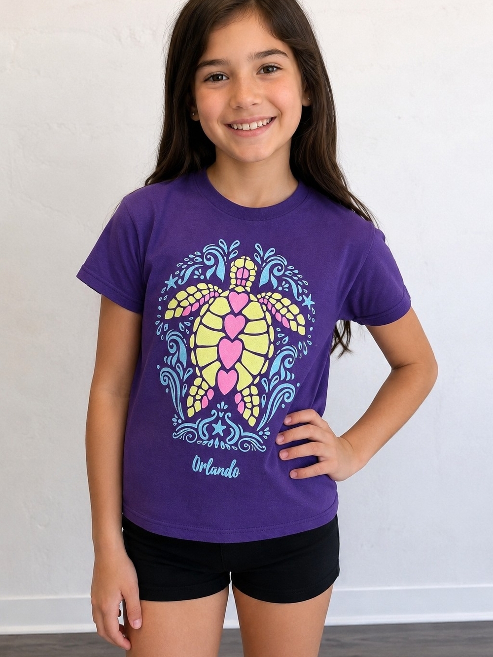 Delta Pro Weight Orlando Purple Sea Turtle Graphic T-Shirt – Youth XS